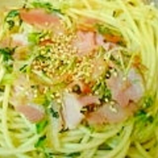 お茶漬けの素でさっぱりパスタ